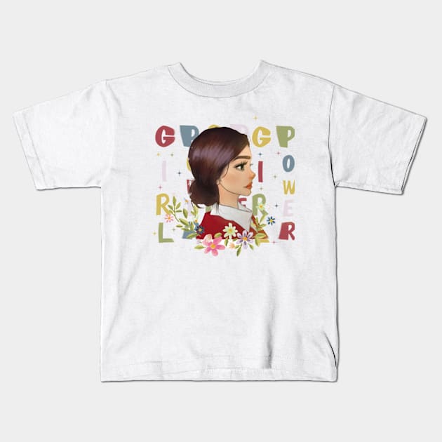 Girl Power Kids T-Shirt by AuraArtDesigner